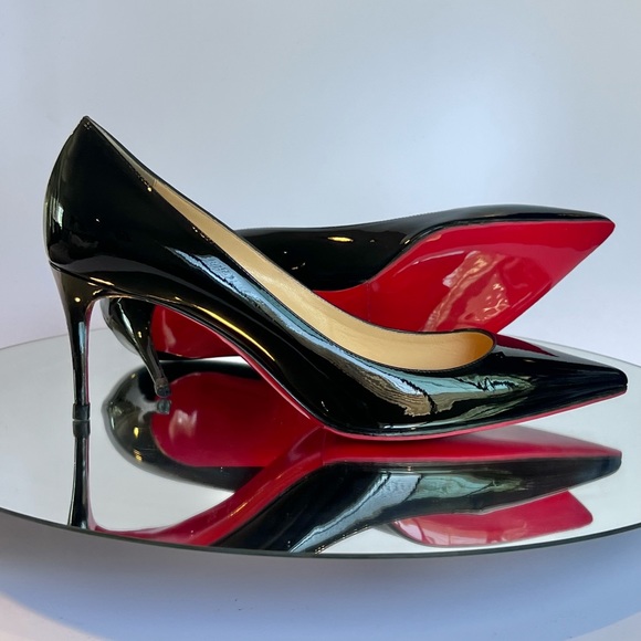 ***SOLD*** Christian Louboutin Décolleté 554 70mm Black Patent Heels, Size 37.5 - Picture 1 of 15
